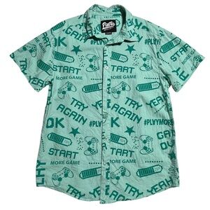 Public Supply Co video gamer print short sleeve button down shirt 14/16 years
